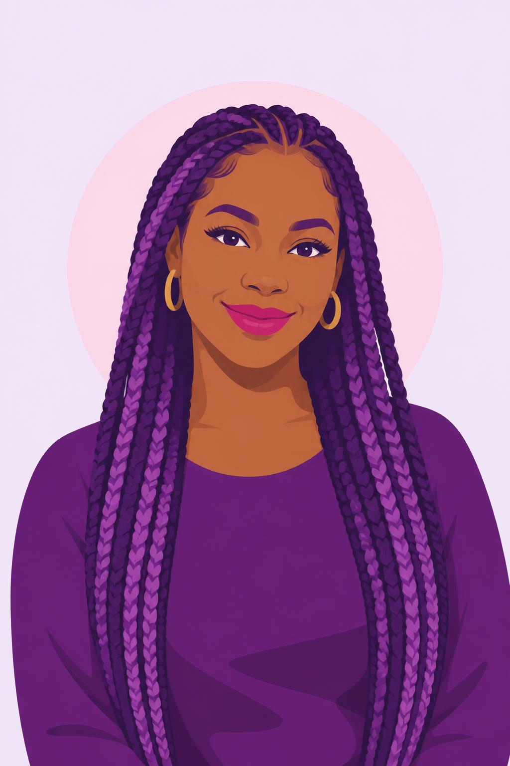 Illustration portrait of Jazmiane, the stylist behind Jazmiane Mobile Braids